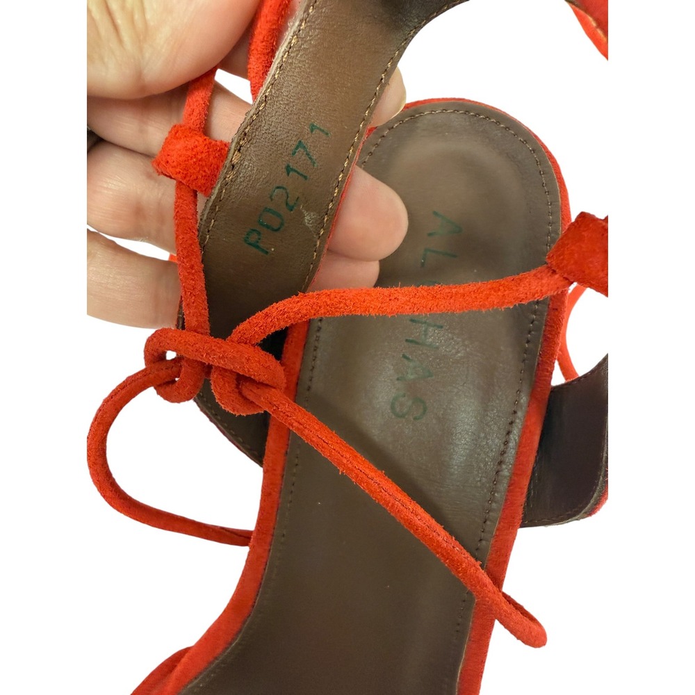 NWOT Alohas Paloma Leather Sandal Sophie Suede Orange Red Women EU 39 US (8-8.5) - Picture 8 of 11